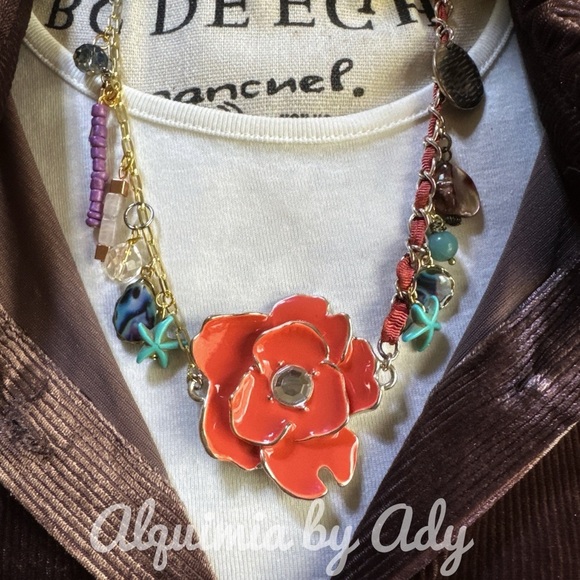 Alquimia Orange and Blue Layered Necklace